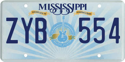 MS license plate ZYB554