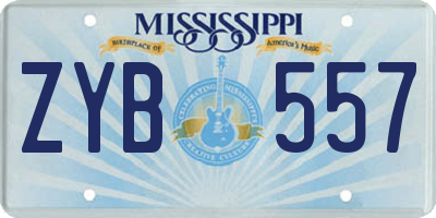 MS license plate ZYB557