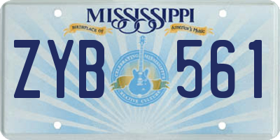 MS license plate ZYB561
