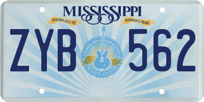MS license plate ZYB562