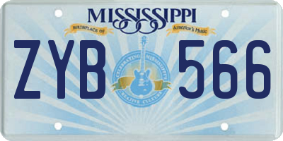MS license plate ZYB566