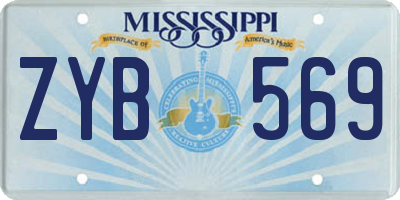 MS license plate ZYB569