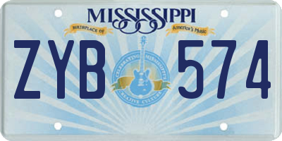 MS license plate ZYB574