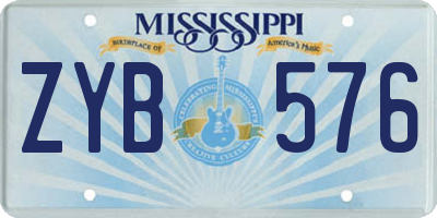 MS license plate ZYB576