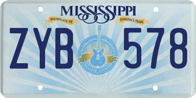 MS license plate ZYB578