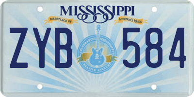 MS license plate ZYB584