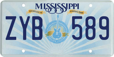 MS license plate ZYB589