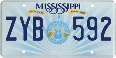 MS license plate ZYB592