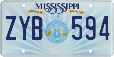 MS license plate ZYB594