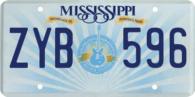 MS license plate ZYB596