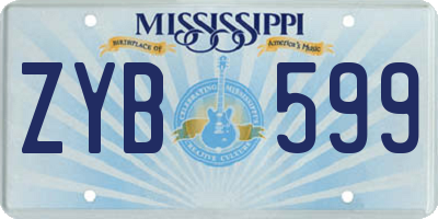 MS license plate ZYB599