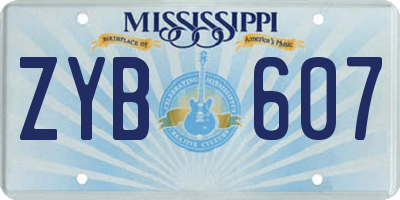 MS license plate ZYB607