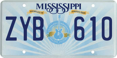 MS license plate ZYB610