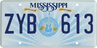 MS license plate ZYB613