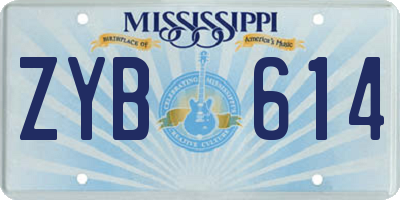 MS license plate ZYB614