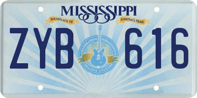MS license plate ZYB616
