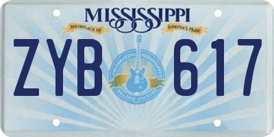 MS license plate ZYB617