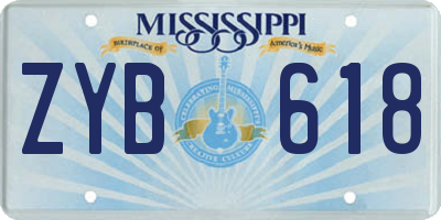 MS license plate ZYB618