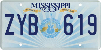 MS license plate ZYB619