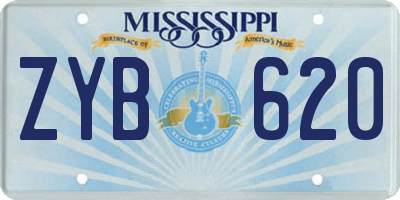 MS license plate ZYB620