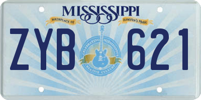 MS license plate ZYB621