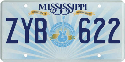 MS license plate ZYB622