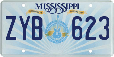 MS license plate ZYB623