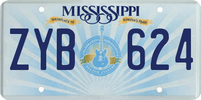 MS license plate ZYB624