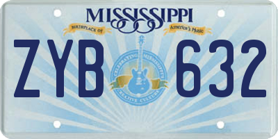 MS license plate ZYB632