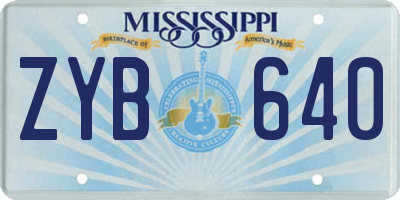 MS license plate ZYB640