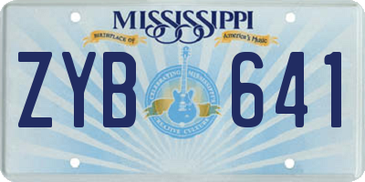 MS license plate ZYB641