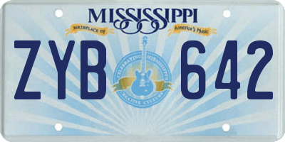 MS license plate ZYB642