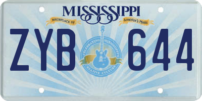 MS license plate ZYB644