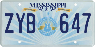 MS license plate ZYB647