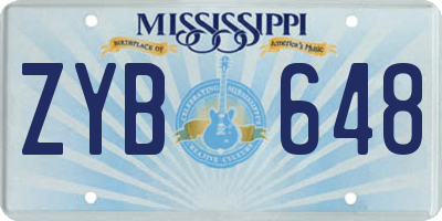 MS license plate ZYB648