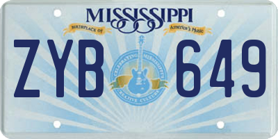 MS license plate ZYB649