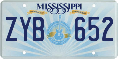 MS license plate ZYB652