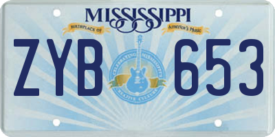 MS license plate ZYB653