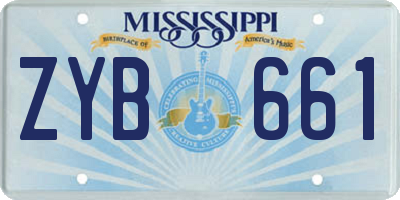 MS license plate ZYB661
