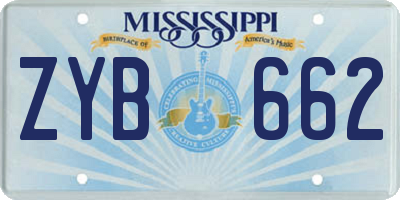 MS license plate ZYB662