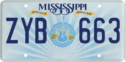 MS license plate ZYB663