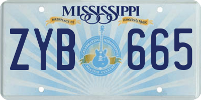 MS license plate ZYB665