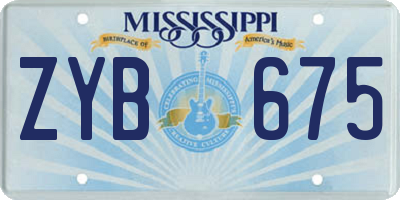 MS license plate ZYB675