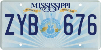 MS license plate ZYB676