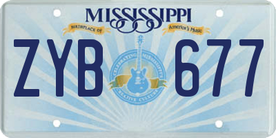 MS license plate ZYB677