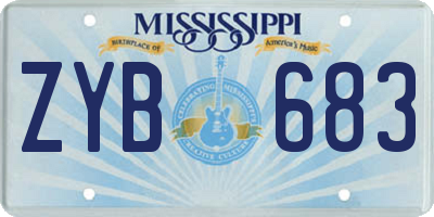 MS license plate ZYB683