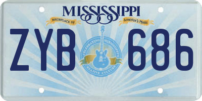 MS license plate ZYB686