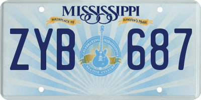 MS license plate ZYB687