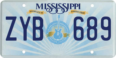 MS license plate ZYB689