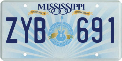 MS license plate ZYB691